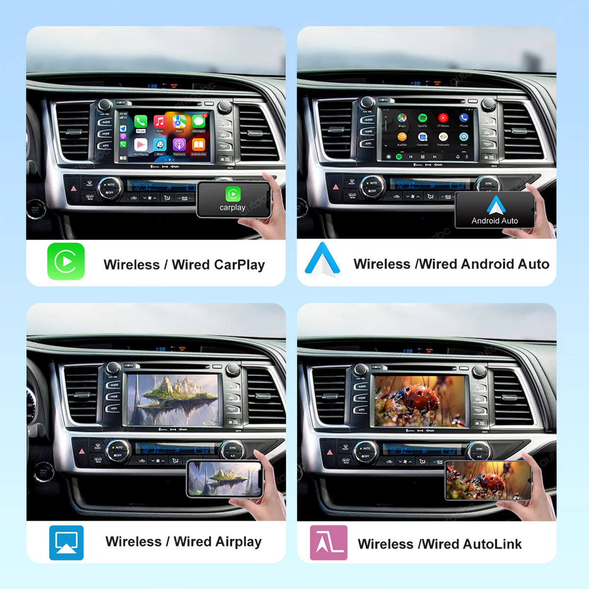 Interface CarPlay et Android Auto sans fil Plug and Play pour Toyota 2014-2019 Touch2 Entune2.0