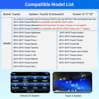 Interface CarPlay et Android Auto sans fil Plug and Play pour Toyota 2014-2019 Touch2 Entune2.0
