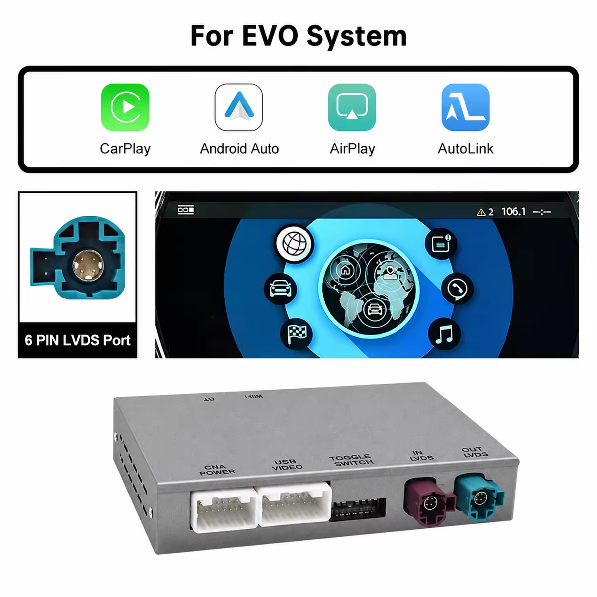 Interface sans fil Plug and Play CarPlay et Android Auto pour BMW/MINI NBT CIC EVO