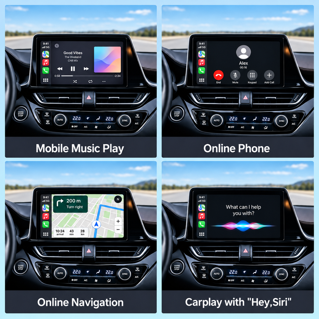 Interface CarPlay et Android Auto sans fil Plug and Play pour Toyota 2014-2019 Touch2 Entune2.0